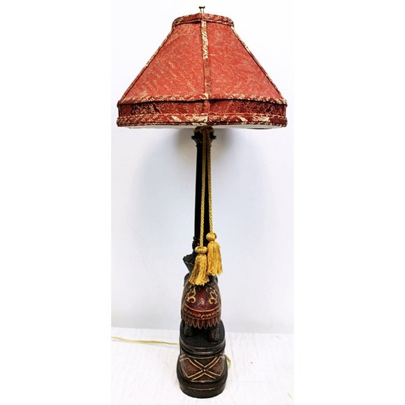 VTG Underwriters Laboratories 31" Lamp Circus Elephant Animal Rustic Resin Base - Picture 4 of 16